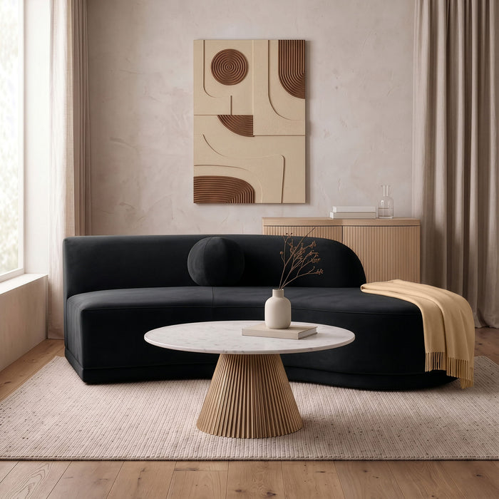 Avra - 86" Velvet Performance Fabric Upholstered Sofa