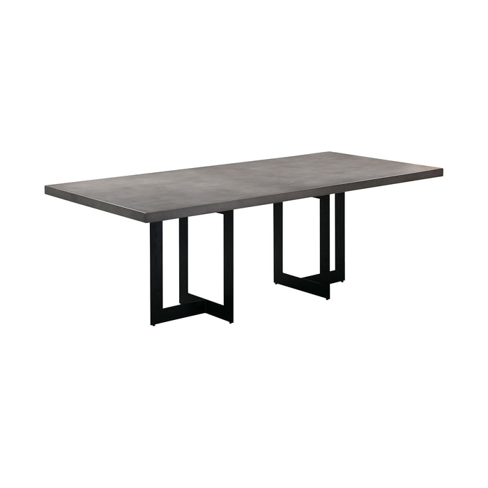 Odet - Rectangular Dining Table - Concrete / Black