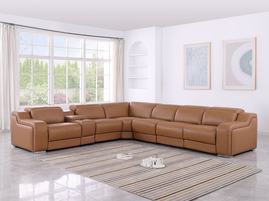 1116 - 7-Piece L-Shaped Sectional Sofa In With 4 Power Recliners & Power Headrests