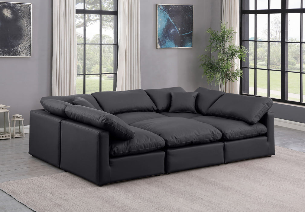 Indulge - Faux Leather 6 Piece Modular Sectional