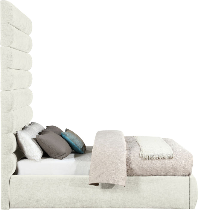 Adam - Chenille Fabric Bed With 89" Headboard