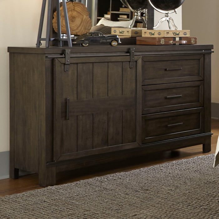 Thornwood Hills - Barn Door Dresser - Dark Brown