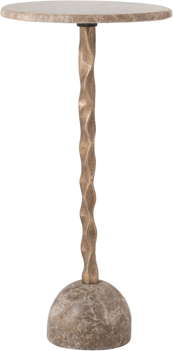 Helix - Genuine Marble Top And Aluminum Base End / Side Table