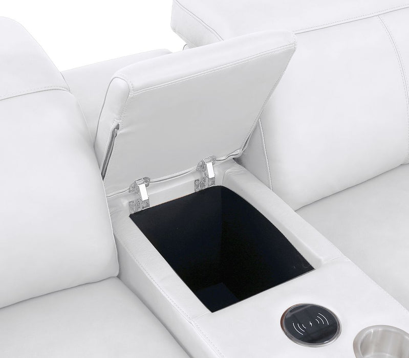 2679 - 8-Piece L-Shaped Power Reclining Sectional In Genuine Leather (4 Recliners)