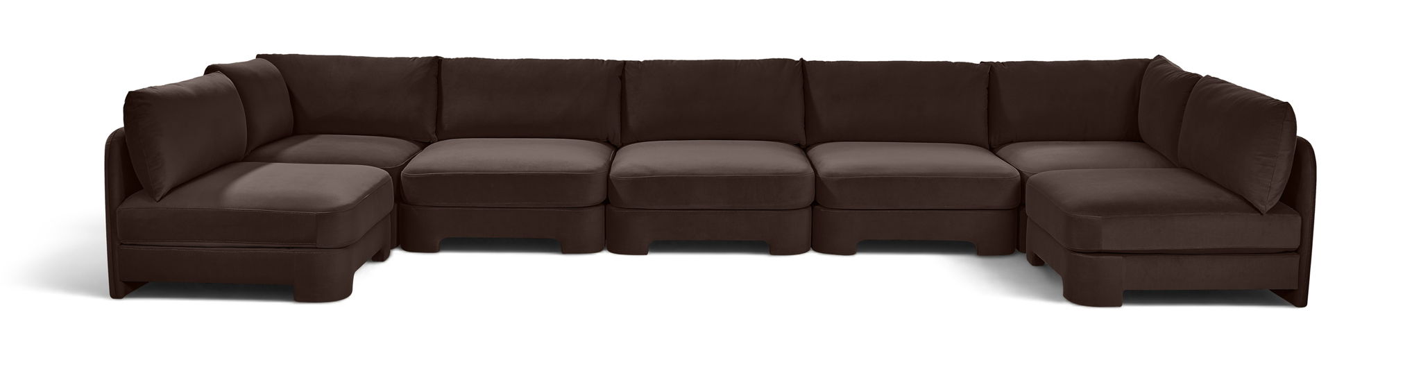 Hammond - Velvet Performance Fabric Upholstered 7 Piece U-Shaped Armless Sectional