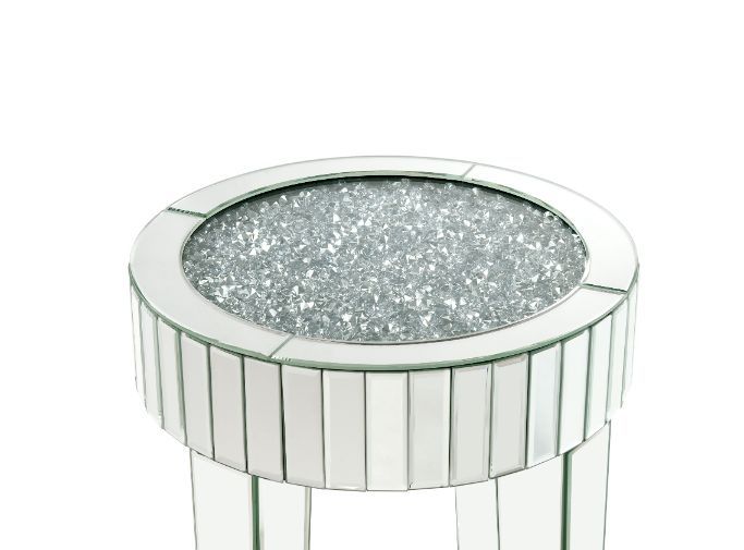 Ornat - End Table - Mirrored & Faux Diamonds - 24"