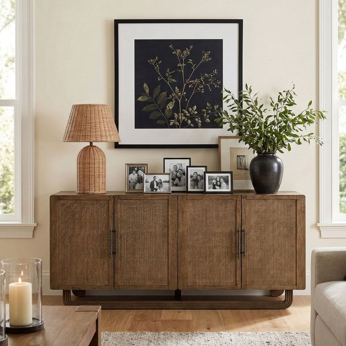 Sova - Solid Wood, Oak Veneer And Stainless Steel Sideboard/Buffet