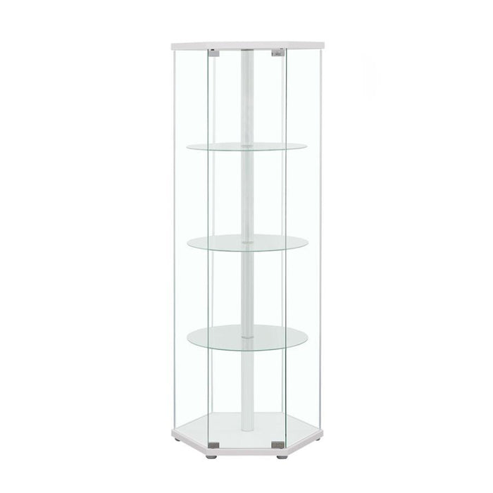 Zahavah - 4-shelf Hexagon Shaped Curio Cabinet