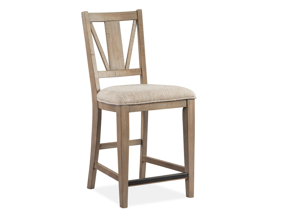 Paxton Place - Counter Chair With Upholstered Seat (Set of 2) - Dovetail Gray