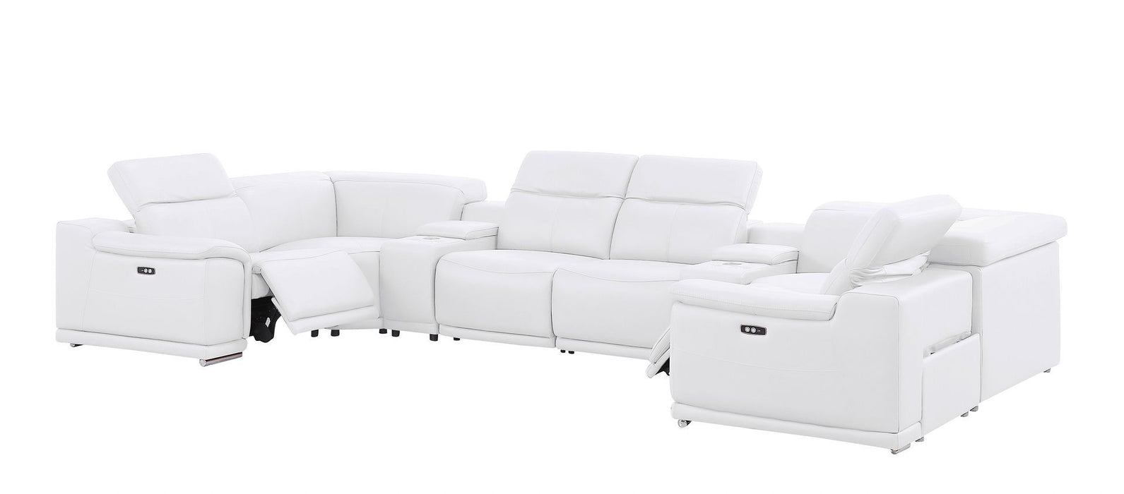 2679 - 8-Piece U-Shaped Power Reclining Sectional In Genuine Leather (2 Recliners)