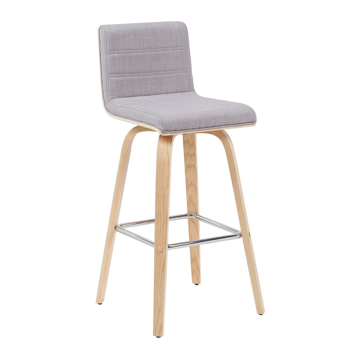Vienna - Modern Swivel Bar Height Stool - Patterned Oak Wood Frame