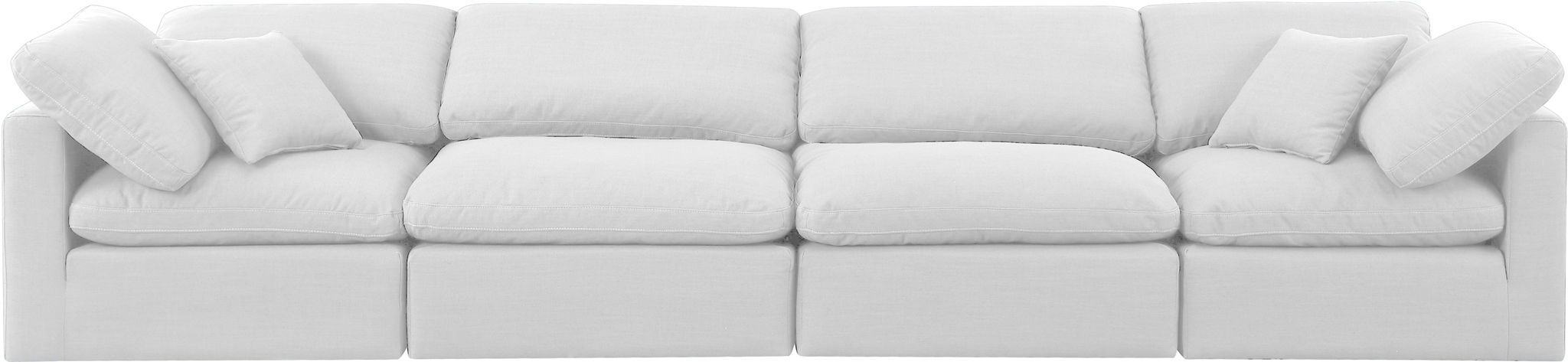 Indulge - Linen 4 Piece Modular Sofa - White