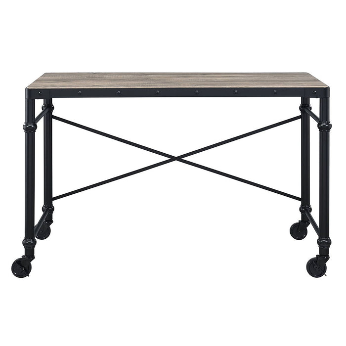 Oklarth - Writing Desk - Rustic Oak & Black