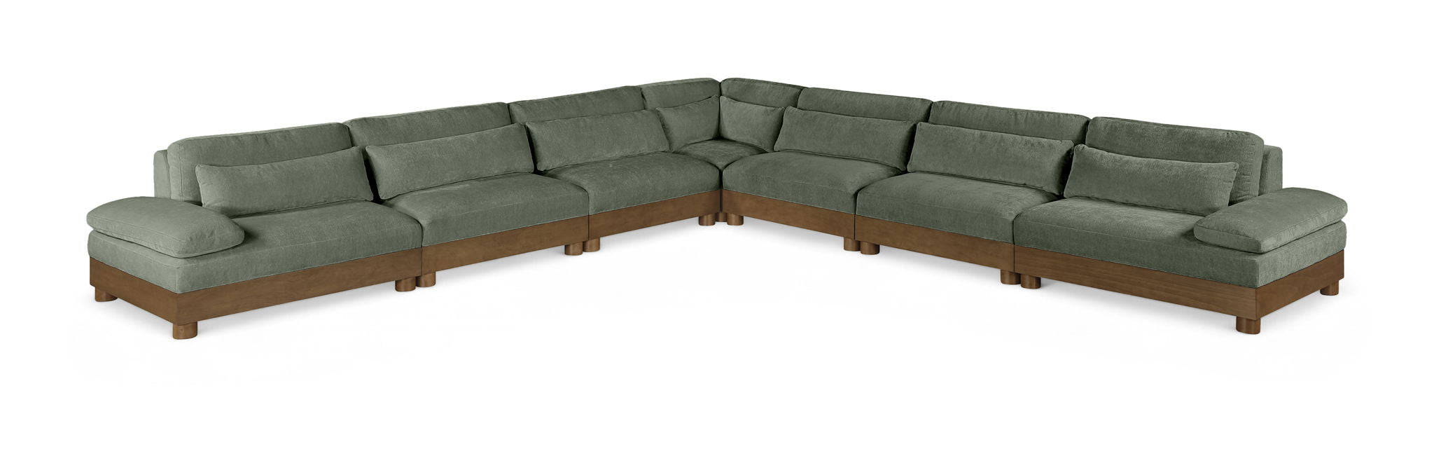 Turin - Chenille Fabric Upholstered Modular Sectional - Green