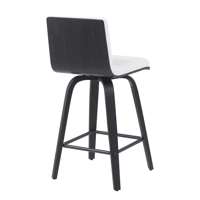 Vienna - Modern Counter Height Swivel Bar Stool - Black Brushed Wood Frame