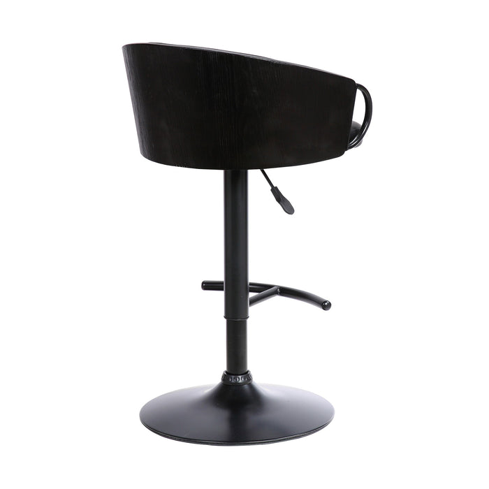 Montego - Adjustable Black Swivel Barstool - Black Powder