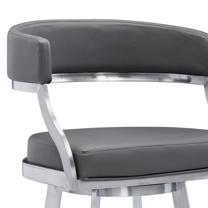 Saturn - Bar Height Bar Stool - Brushed Stainless Steel