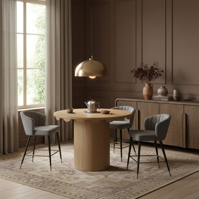 Dahlia - Solid Wood And Natural Cane Table