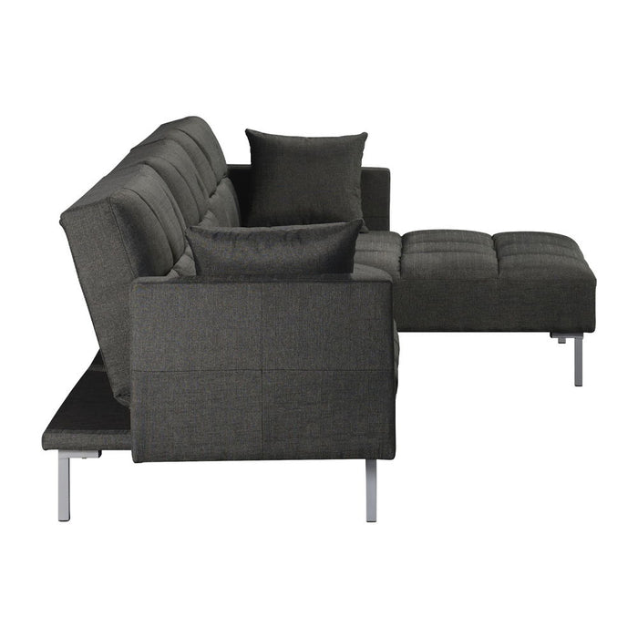 Duzzy - Sectional Sofa - Dark Gray Fabric