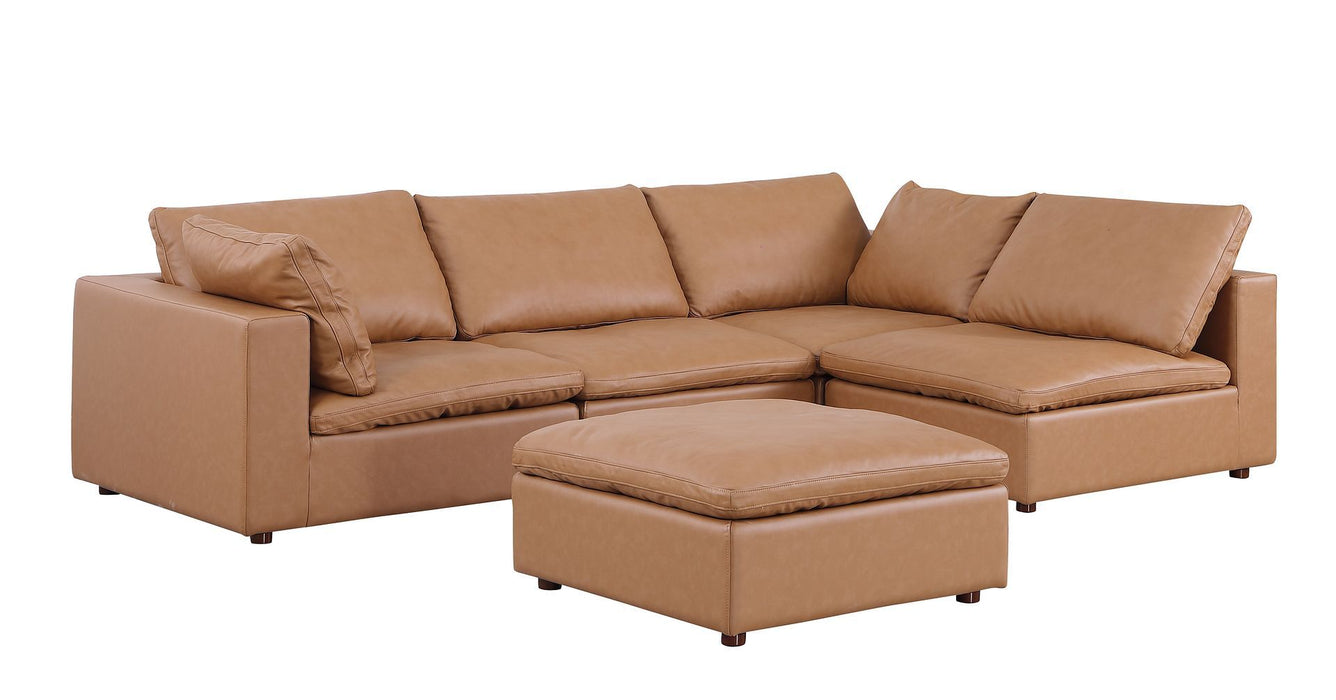 1100 - 5-Piece Right Arm Facing 3-Seat Sectional (Top-Grain Italian Leather)