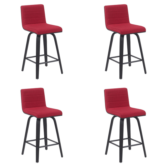 Vienna - Modern Counter Height Swivel Bar Stool - Black Brushed Wood Frame