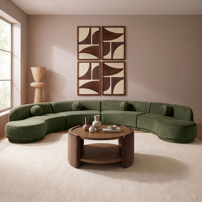 Avra - 189" Velvet Performance Fabric Upholstered Sectional