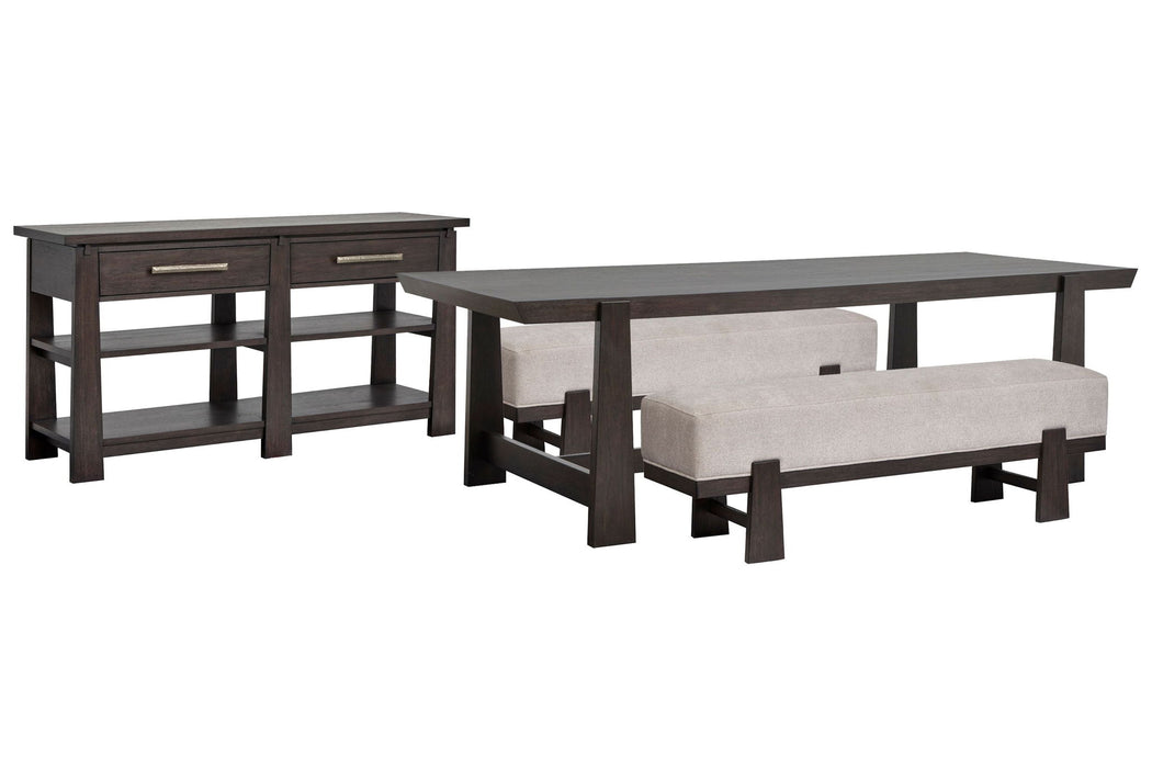 Tauren - Trestle Dining Table Set