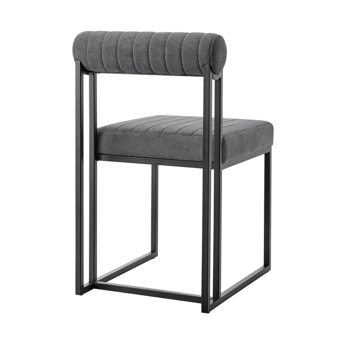 Anastasia - Dining Chair (Set of 2) - Matte Black / Anchor Gray