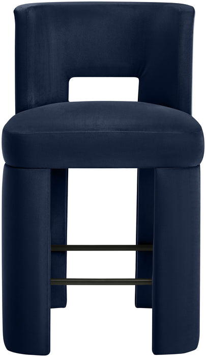 Zuno - Velvet Performance Fabric Upholstered Counter Stool (Set of 2)