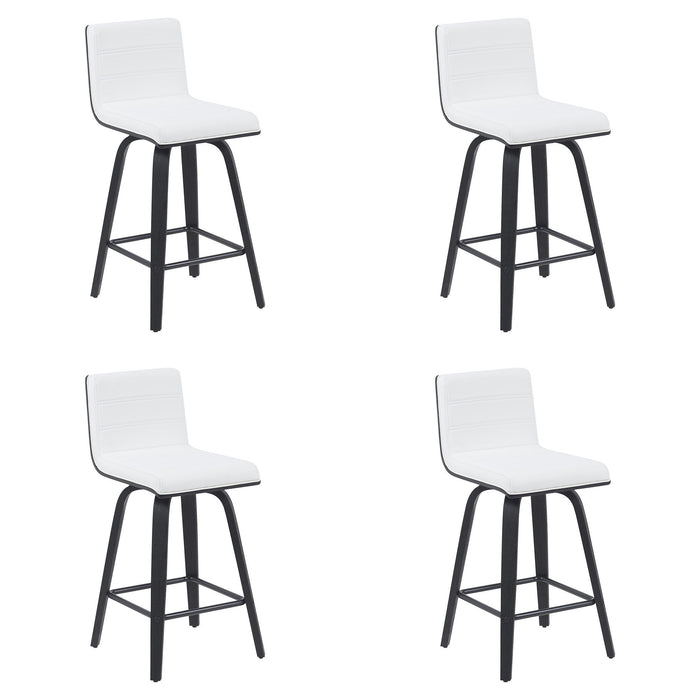 Vienna - Modern Counter Height Swivel Bar Stool - Black Brushed Wood Frame
