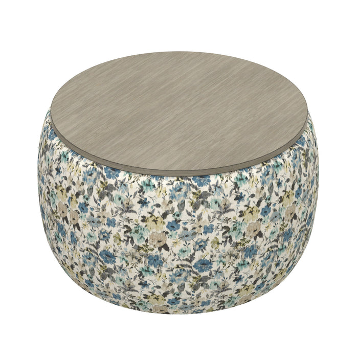 Cecily - Storage Ottoman - Blue Meadow