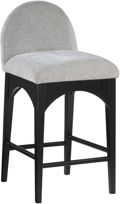 Waldorf - Chenille Stool With Black Legs