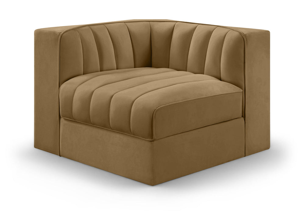 Rummi - Velvet Performance Fabric Upholstered Modular Corner Chair