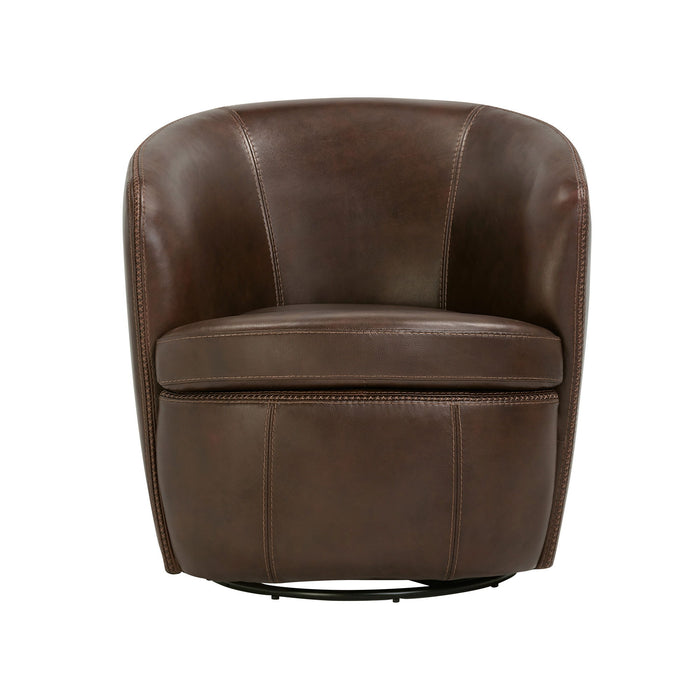 Barolo - 100% Italian Leather Swivel Club Chair (Set of 2)