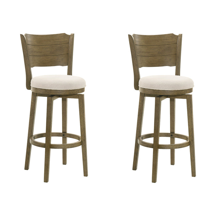 Winsley - Coastal Modern Swivel Wood Bar Height Kitchen Bar Stool