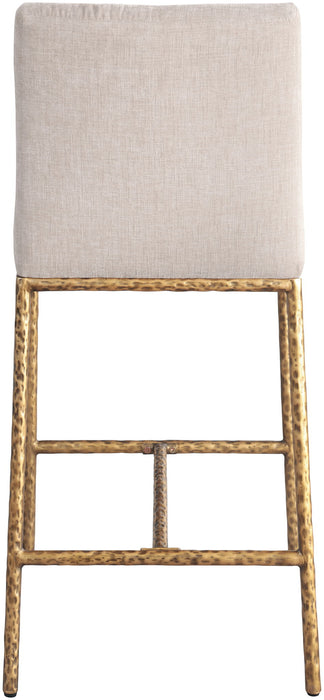 Reeves - Chenille Fabric Upholstered Counter Stool (Set of 2) - Gold Base