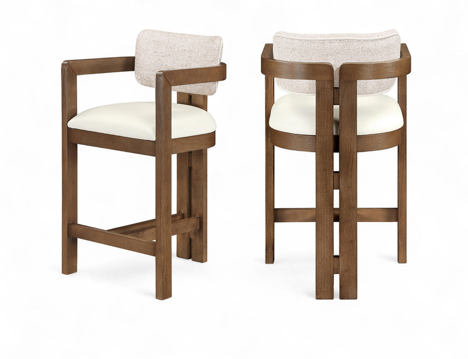 Ravina - Upholstered Counter Stool With Stained Brown Base