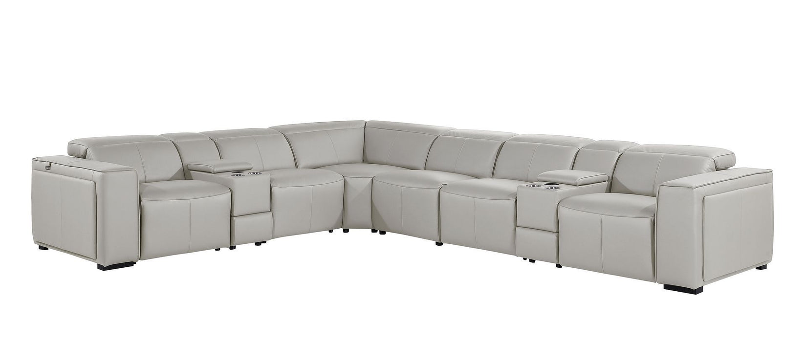 1224 - 8-Piece L-Shaped Sectional Sofa In With 3 Power Recliners & Power Headrests