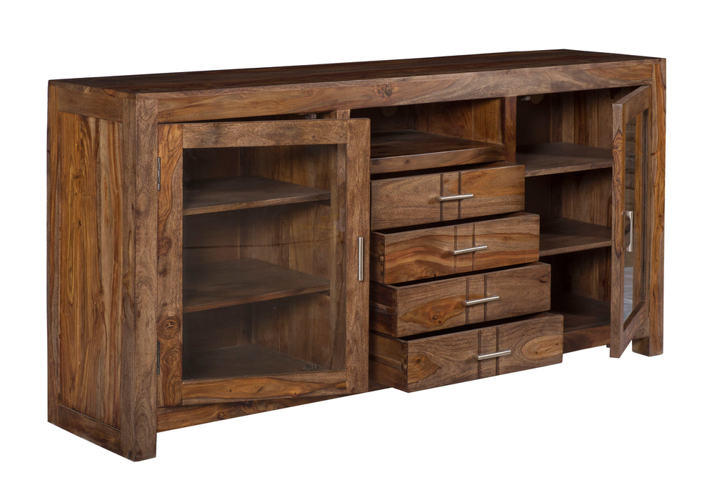 Liam - Four Drawer Two Door Console - Brownstone