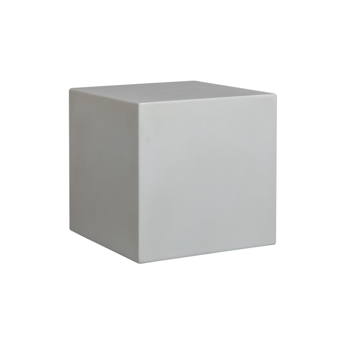Minerra - Indoor Outdoor Side Table - White Concrete Finish