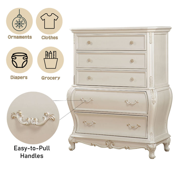 Chantelle - Chest - Pearl White Finish