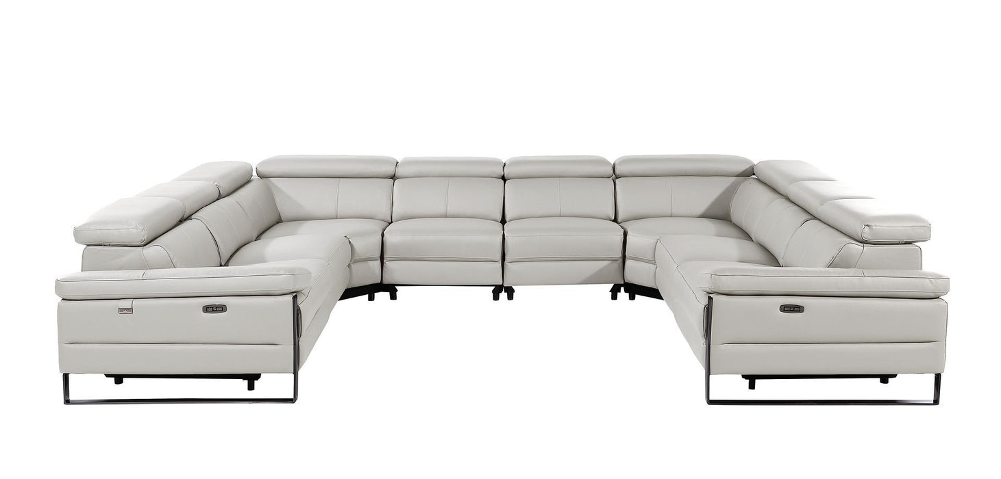 1246 - 8-Piece U-Shaped Modular Power Reclining Sectional With 4 Power Recliners And Power Headrests