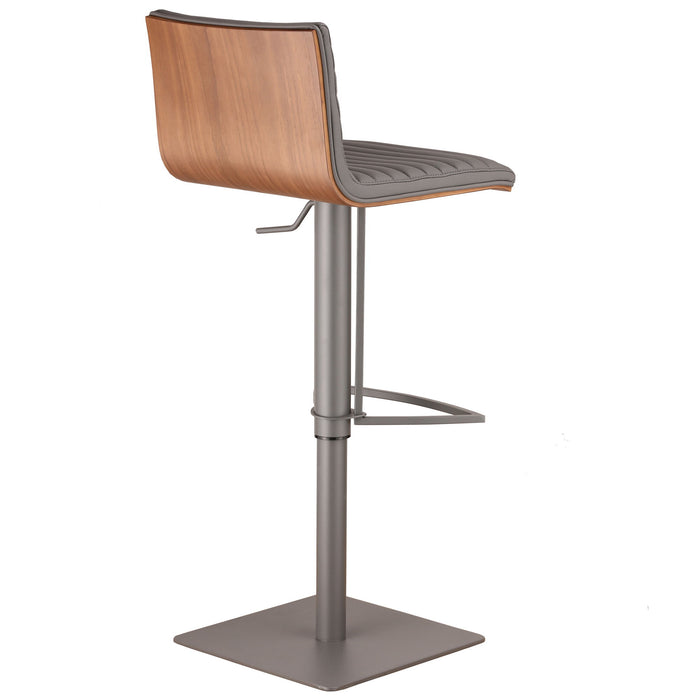 Café - Adjustable Height Swivel Bar Stool - Gray / Walnut