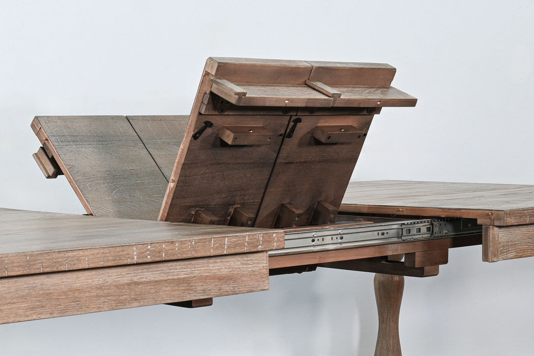 Sierra - Rectangular Dining Table With Extensions With Turned Legs - Amber