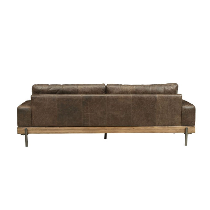 Silchester - Sofa - Distress Chocolate Top Grain Leather & Oak