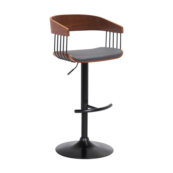 Larisa - Adjustable Walnut Wood Bar Stool