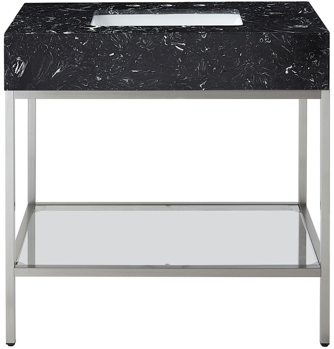 Marmo - Engineered Marble Bathroom Vanity With Chrome Base