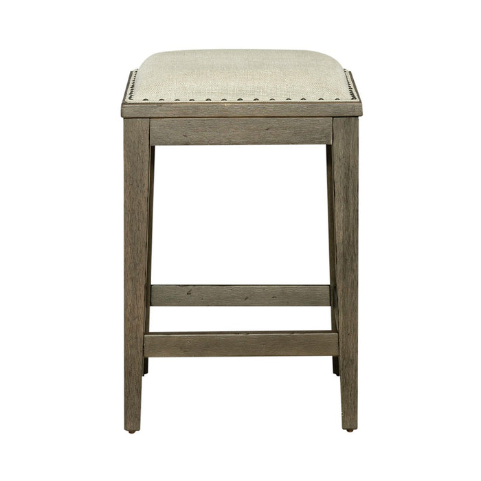 Americana Farmhouse - Upholstered Console Stool - Light Brown