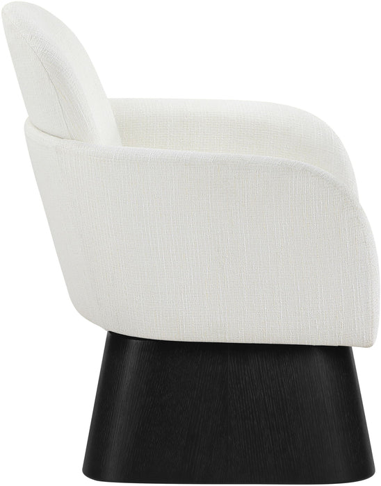 Marlowe - Linen Textured Fabric Upholstered Swivel Accent Chair - Stained Black