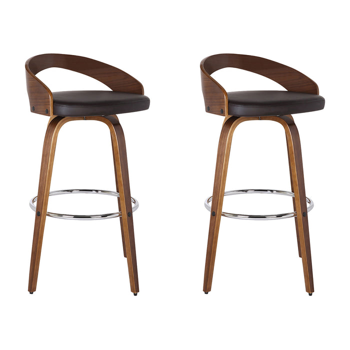 Sonia - 30" Bar Height Swivel Bar Stool - Walnut Wood